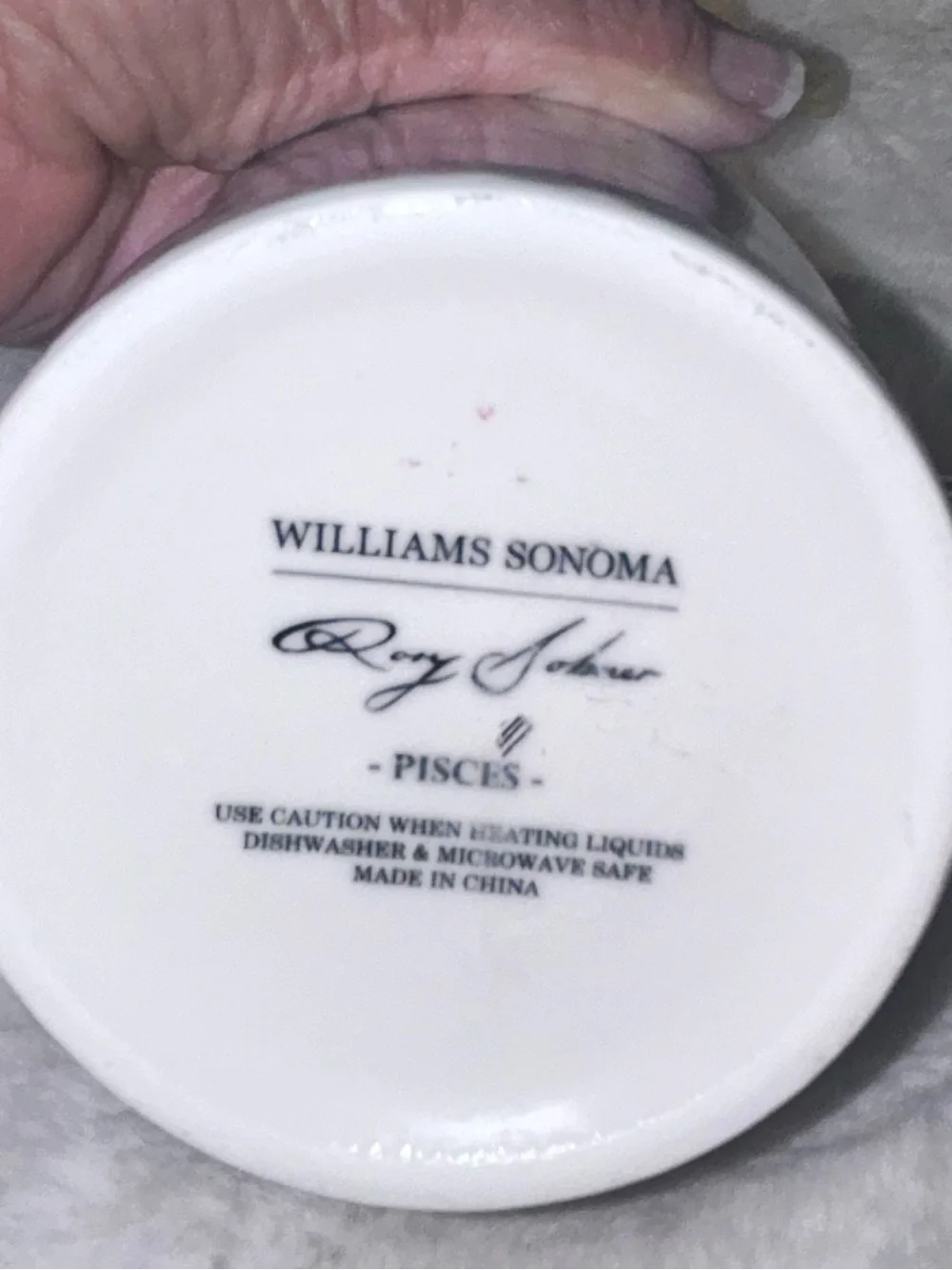 Williams Sonoma Zodiac Mug Pisces UB101